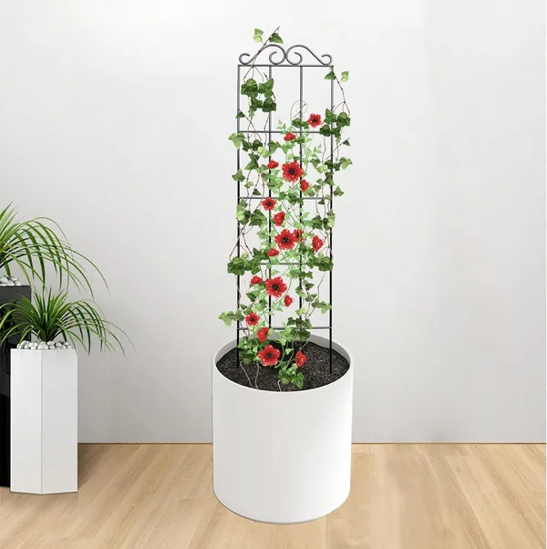 Multicolor_30''_Metal_Garden_Trellis_For_Climbing_Plants,(Pack_Of_4)_Indoor/Outdoor_Sturdy_Plant_Trellis_For_Potted_Plants,House_Plants,_Climbing_Vines_(4)____20W_x_70H_Centimeters