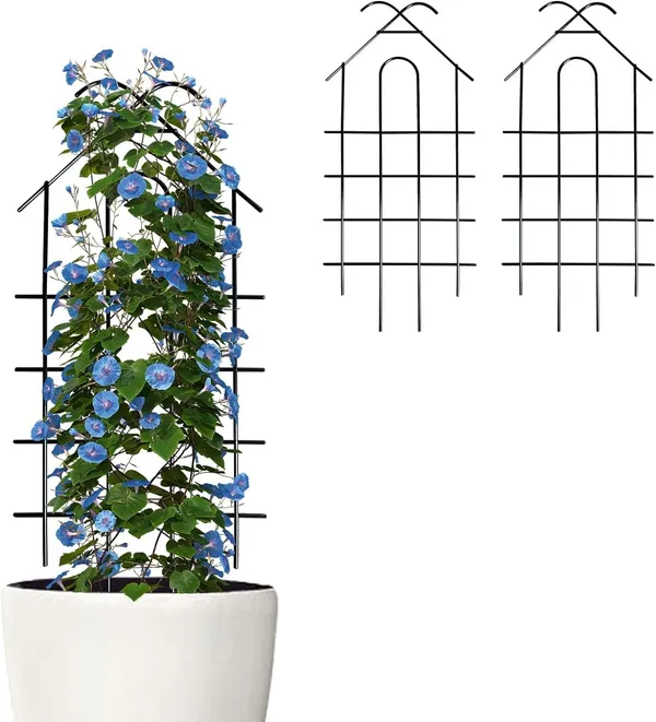Black_32''_Metal_Garden_Trellis_For_Climbing_Plants,_Indoor/Outdoor_Sturdy_Plant_Trellis_For_Potted_Plants,House_Plants_Pack_Of_1,(24'',_1)__30_x_3_x_70_cm;_2_kg