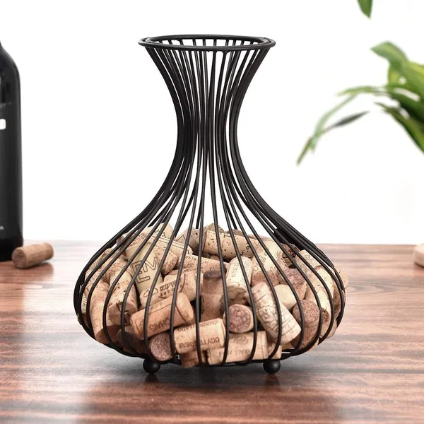 Black_Wine_Cork_Holder,Cork_Storage_Display_Wine_Stopper_Table_Cork_Container_For_Decoration__21_x_21_x_23_Centimeters