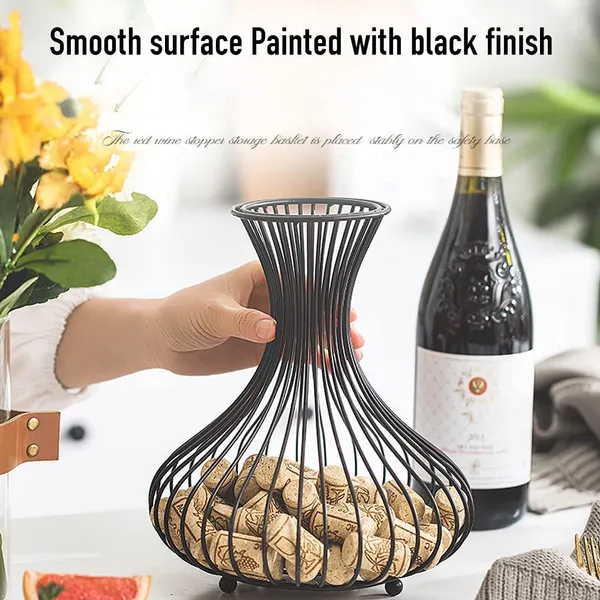 Black_Wine_Cork_Holder,Cork_Storage_Display_Wine_Stopper_Table_Cork_Container_For_Decoration__21_x_21_x_23_Centimeters