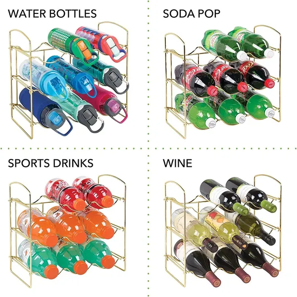 White_Metal_Water_Bottle_Rack_Storage_Organizer_For_Kitchen_Countertops,_Pantry,_Fridge_-_Stores_Wine,_Beer,_Pop/Soda_-_3_Levels,_Each_Holds_9_Bottles,_Free-Standing____36L_x_20W_x_36H_Centimeters