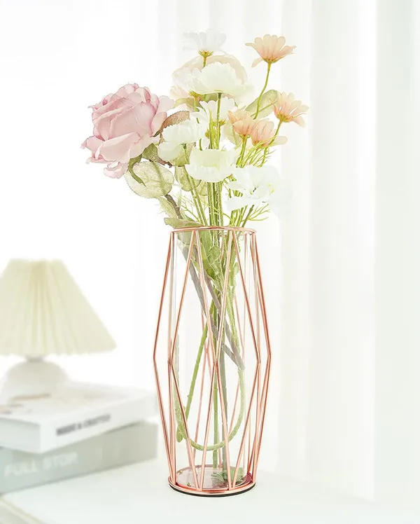 Rose_Gold_Gold_Vase_Decorations_For_Living_Room_Glass_Vase_With_Metal_Rack_Stand,_Vases_For_Flowers_Plants_As_Wedding_Home_Office_Centerpiece_With_Glass_Tube_(11_Inch)____9L_x_9W_x_2222H_Centimeters
