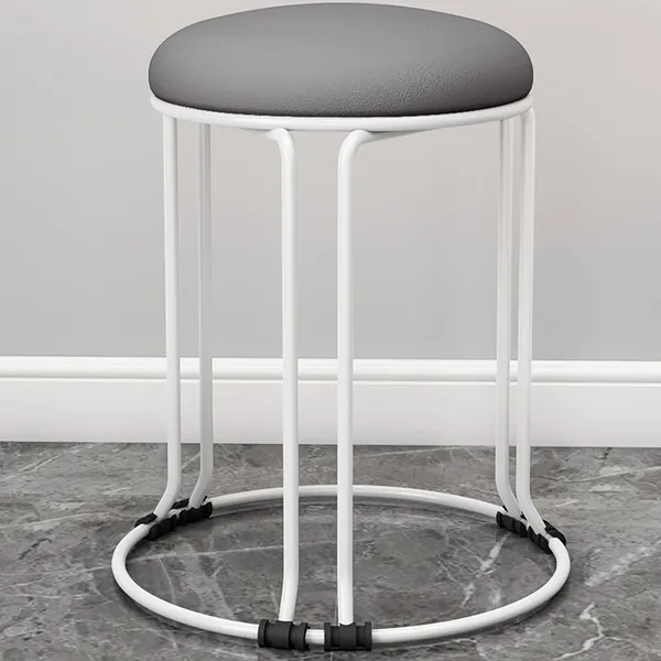 Set_of_2_White_&_Grey_Stackable_Ottoman_Stools_With_Cushion_Top_|_Space_Saving_&_Comfortable_Home_Furniture_|_35L_x_35W_x_46H_Cm