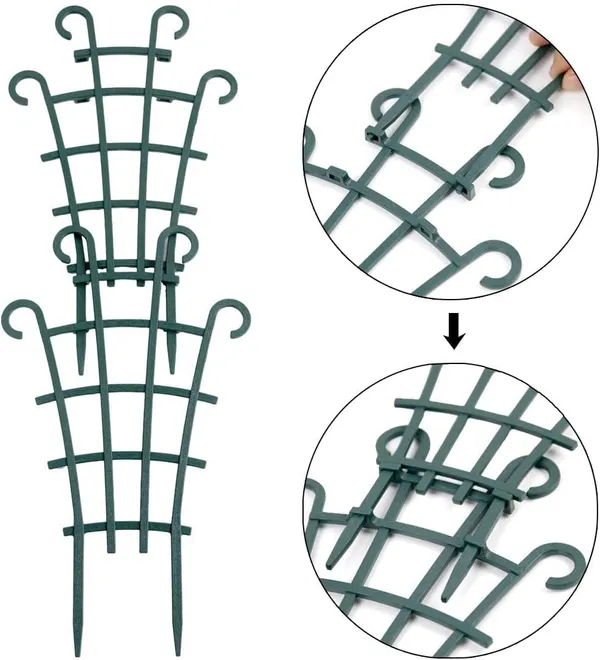 Multicolor_12_Pack_Trellis_For_Potted_Plants,_Garden_Trellis_For_Climbing_Plants_Plastic_Mini_Climbing_Plant_Trellis_Flower_Pots_Support_Stackable_Trellis_For_Climbing_Plants_15W_x_25H_Centimeters