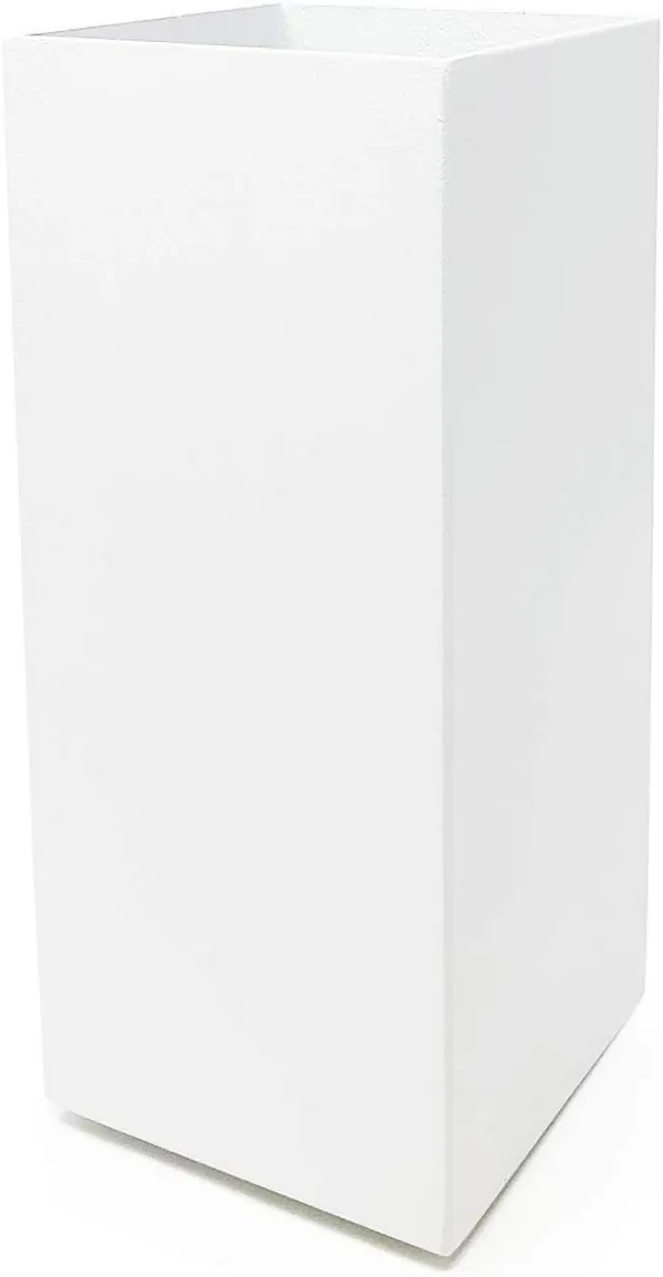 White_Modern_Square_Vase_Planter_Flower_Pots_Indoor_Desktop_Decorative_Art_Table_Vase_Tabletop_Entryway,_Bookshelf,_Wedding_Party_3.5"_X_3.5"_X_8''_Inch____8.9L_x_8.9W_x_20.3H_Centimeters