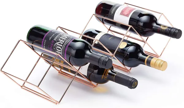 Bronze_Wine_Bottle_Holder_Kitchen_Craft_Barcraft_Stackable_Free_Standing_Metal_Copper_Wine_Rack,_58_X_14.5_Cm,_7_Bottle_Capacity____58L_x_14W_x_14H_Centimeters