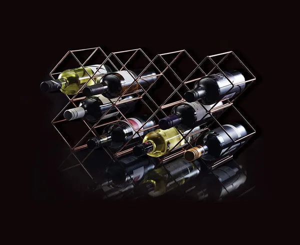 Bronze_Wine_Bottle_Holder_Kitchen_Craft_Barcraft_Stackable_Free_Standing_Metal_Copper_Wine_Rack,_58_X_14.5_Cm,_7_Bottle_Capacity____58L_x_14W_x_14H_Centimeters