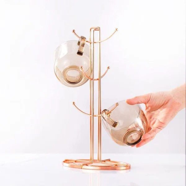 Gold_Set_Of_6_Cup_Mug_Tree_Stand_And_Linear_Kitchen_Roll/Paper_Towels_Holder_Stainless_Steel_-_Coffee_Tea_Cups_Mugs_Draining_Rack|Kitchen_Storage_Accessories____454_g