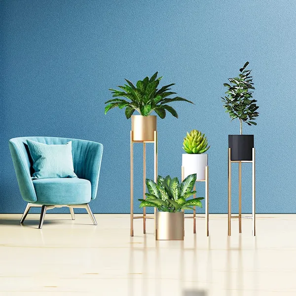 Black_Set_Of_3_Elegent_Modern_Style_Planter_Stand_With_Pot_Rustproof_Iron_Metal_Excellent_Finish_For_Indoor_And_Outdoor_Planter_Suitable_For_Living_Room_Drawing_Room_Garden_20_x_20_x_70_Centimeters