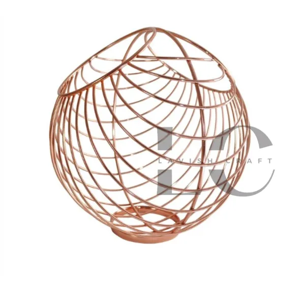 Copper_Fruit_Basket_Stand_Decorative_Fruit_Bowl_Wrought_Iron_Wire_Stand_For_Kitchen_Dining_Table_Living_Drawing_Room_Rust_Free_Shiny_Finish_Stable_Frame_Copper_(Model_-14)__25_x_25_x_25_Centimeters