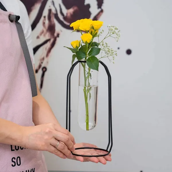 Black_2_Pcs_Flower_Vases_With_Iron_Art_Frame_Geometric_Plant_Pot,_Centerpiece_Plant_Vase,_Plants_Tabletop_Display_Holder_For_Wedding_Office_Living_Room_Decor_(2_X_L)10L_x_10W_x_23H_Centimeters