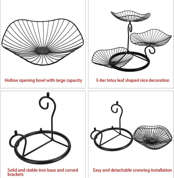 Black_Adora_3_Tier_Fruit_Basket_Stand_Decorative_Fruit_Bowl_Wrought_Iron_Wire_Stand_Kitchen,_Dining_Table,_Living/Drawing_Room_Rust_Free_Shiny_Finish_Stable_32L_x_44W_x_32H_Centimeters