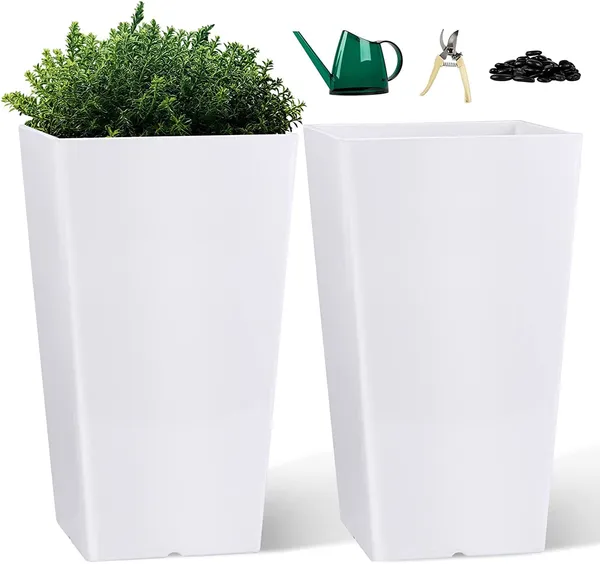 White_Tall_Planters_For_Outdoor_Plants_Set_Of_2,Outdoor_Planters_For_Front_Porch_Balcony,21_Inch_Large_Planters_For_Outdoor_Indoor_Garden_Patio____25L_x_25W_x_50H_Centimeters