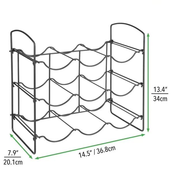 Black_Metal_Water_Bottle_Rack_Storage_Organizer_For_Kitchen_Countertops,_Pantry,_Fridge_-_Stores_Wine,_Beer,_Pop/Soda_-_3_Levels,_Each_Holds_9_Bottles,_Free-Standing____36L_x_20W_x_36H_Centimeters
