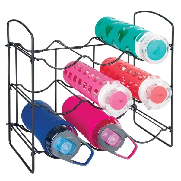 Black_Metal_Water_Bottle_Rack_Storage_Organizer_For_Kitchen_Countertops,_Pantry,_Fridge_-_Stores_Wine,_Beer,_Pop/Soda_-_3_Levels,_Each_Holds_9_Bottles,_Free-Standing____36L_x_20W_x_36H_Centimeters