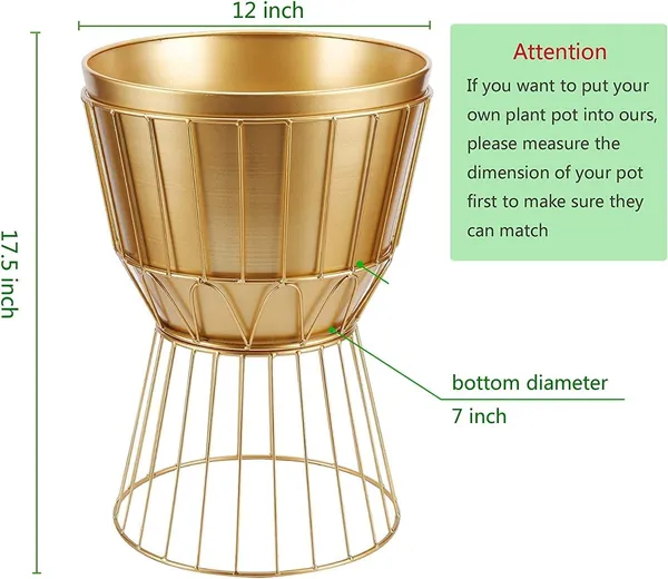 Gold_Metal_Plant_Stand_With_Pot_12"_Decorative_Metal_Plant_Holder_Stand_Indoor,_Gold_Plant_Stand_Modern_Flower_Potted_Rack_For_Corner_Display,_Living_Room_30.48_x_30.48_x_43.18_cm;_2_kg