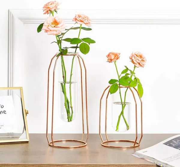 Rose_Gold_2_Pcs_Flower_Vases_With_Iron_Art_Frame_Geometric_Plant_Pot,_Centerpiece_Plant_Vase,_Plants_Tabletop_Display_Holder_For_Wedding_Indoor_TableLiving_Room_Decor_10L_x_10W_x_23H_Centimeters