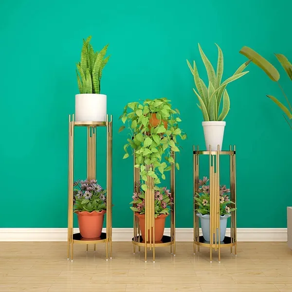 Gold_Planters_For_Indoor_Planters_Indoor_Plant_Stands_With_Pots_(Tray_Stand)_25_x_25_x_30_Centimeters
