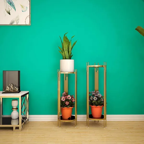 Gold_Planters_For_Indoor_Planters_Indoor_Plant_Stands_With_Pots_(Tray_Stand)_25_x_25_x_30_Centimeters