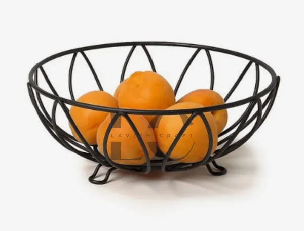 Black_Fruit_Basket_Decorative_Fruit_Bowl_Wrought_Iron_Wire_Stand_For_Kitchen,_Dining_Table,_Living_Drawing_Room_Rust_Free_Shiny_Finish_Stable_Frame,_Easy_Assemble_(Model_-2)____25W_x_25H_Centimeters