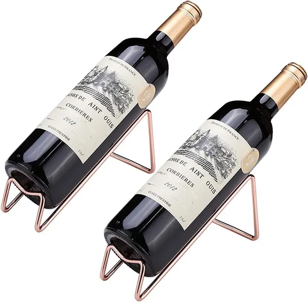 Rose_Gold_Metal_Wine_Rack_Freestanding_Tabletop_Wine_Bottle_Holder_Geometric_Design_For_Table_Top_Wine_Bottle_Storage_Rack,_Perfect_Wine_Holder_(4_Pcs)____19L_x_7W_x_8H_Centimeters