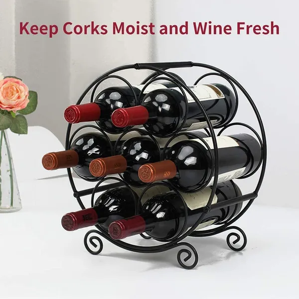 Black_Countertop_Wine_Rack_Bottle_Wine_Holder_For_Red_White_Wine_Storage_Freestanding_Metal_Wine_Rack_Small_Tabletop_Wine_Rack_Modern_Wine_Bottle_Holder_(M10)____10L_x_25W_x_25H_Centimeters