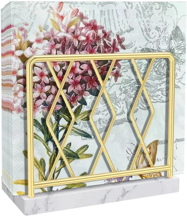 Gold_Elegant_Marble_Standing_Napkin_Dispenser_For_Kitchen,_Dining_Room,_Cocktail,_Picnic,_Bar,_Metal_Tissue_Holder____7.5L_x_14.5W_x_12H_Centimeters