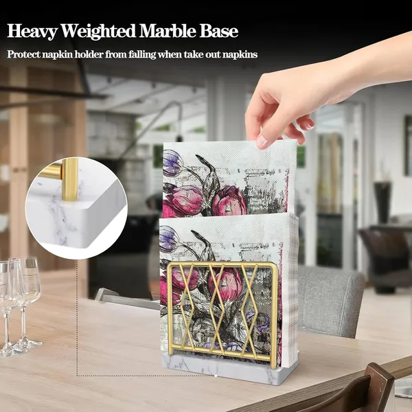 Gold_Elegant_Marble_Standing_Napkin_Dispenser_For_Kitchen,_Dining_Room,_Cocktail,_Picnic,_Bar,_Metal_Tissue_Holder____7.5L_x_14.5W_x_12H_Centimeters