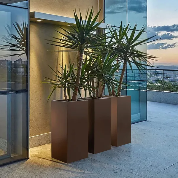 Brown_Tall_Metal_Planters_For_Outdoor_Plants_Decorative_Rectangular_Flower_Pot_Holder_Display_For_Balcony_Galvanized_Iron_21_Inch_Large_Planters_For_Outdoor_Indoor_30L_x_30W_x_53.3H_Centimeters