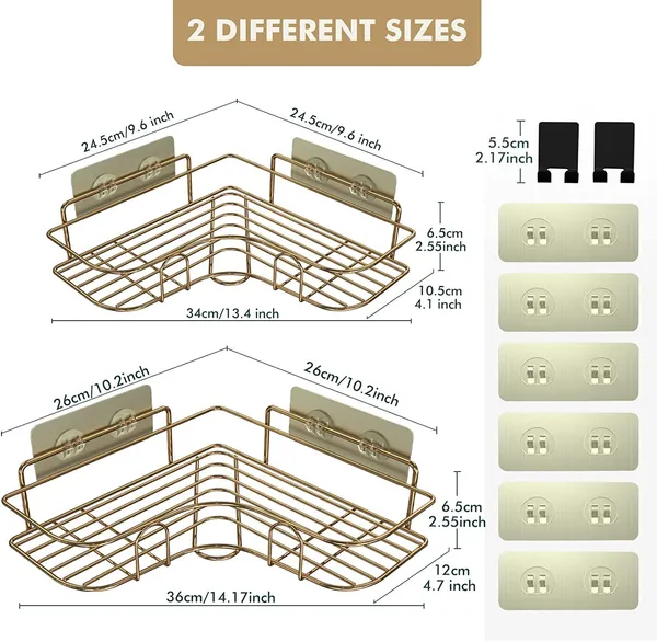 Bronze_Pack_Of_2_Bathroom_Accessory_With_Hooks/Soap_Wall_Mounted_Bathroom_Shelves_With_Adhesive,_Shower_Shelf_For_Toilet,_Dorm_And_Kitchen_Accessories____24.5L_x_10.5W_x_6.5H_Centimeters