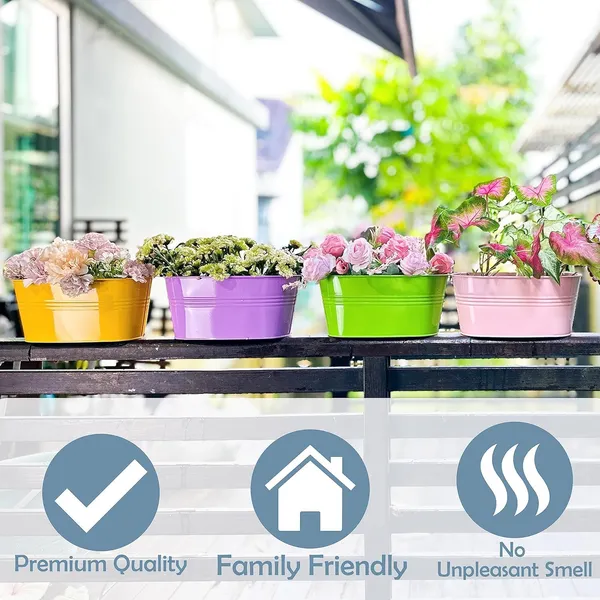 Multicolour_Rail_Planter_Outdoor_Metal_Iron_Hanging_Flower_Buckets_Modern_Countryside_Boho_Style_White_Wall_Mount_Window_Box_Plant_Holder_Hooks_Porch_Decor_(6Set)____25L_x_11W_x_13H_Centimeters