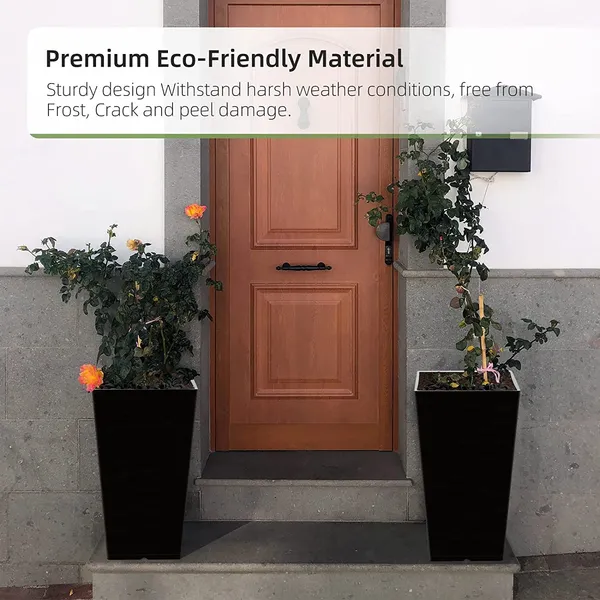 Black_Tall_Planters_For_Outdoor_Plants_Set_Of_2,Outdoor_Planters_For_Front_Porch_Balcony,21_Inch_Large_Planters_For_Outdoor_Indoor_Garden_Patio_25_x_25_x_50_Centimeters