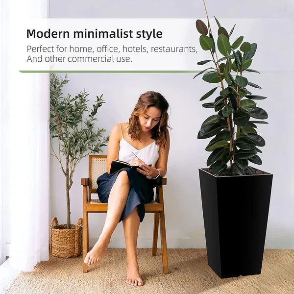 Black_Tall_Planters_For_Outdoor_Plants_Set_Of_2,Outdoor_Planters_For_Front_Porch_Balcony,21_Inch_Large_Planters_For_Outdoor_Indoor_Garden_Patio_25_x_25_x_50_Centimeters