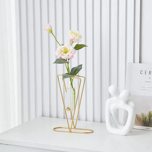 Gold_Metal_Vase_For_Shelf_Decor,_Glass_Tube_Vase_With_Round_Metal_Stand,Vases_Decorations_For_Wedding_Table_Centerpieces,_Entryway,_Bookshelf,_Wedding_Party_(Triangle)____15L_x_10W_x_25H_Centimeters