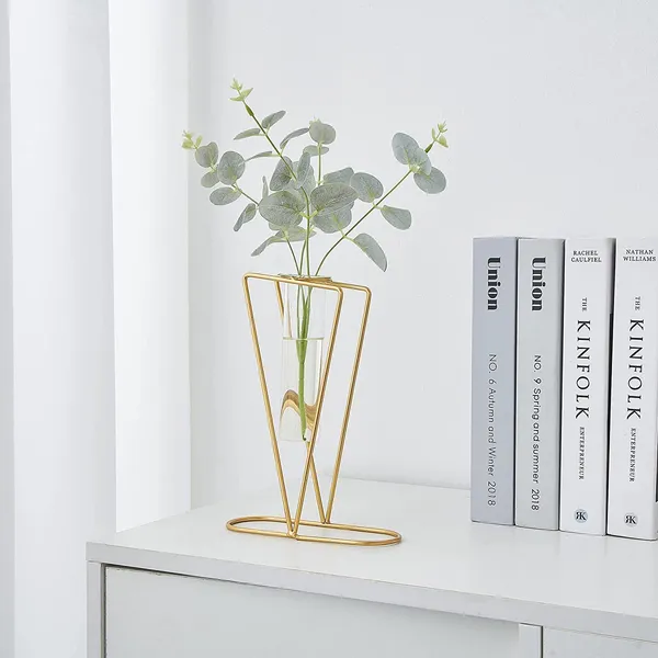 Gold_Metal_Vase_For_Shelf_Decor,_Glass_Tube_Vase_With_Round_Metal_Stand,Vases_Decorations_For_Wedding_Table_Centerpieces,_Entryway,_Bookshelf,_Wedding_Party_(Triangle)____15L_x_10W_x_25H_Centimeters