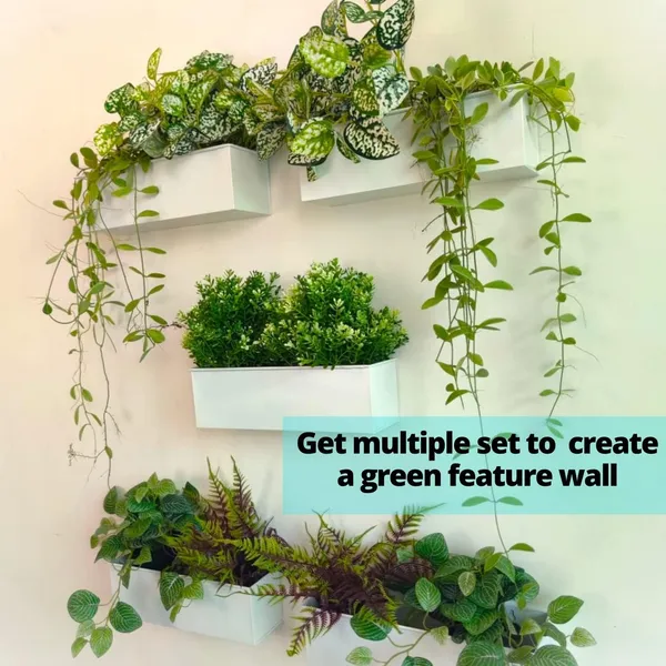White_Wall_Planter_3_Pack_12_Inch_Large_Wall_Mount_Succulent_Planters_Black_Rectangle_Metal_Flower_Pot_Window_Planter_Box_Fence_Shelve_Indoor_Outdoor_10L_x_30W_x_9H_Centimeters