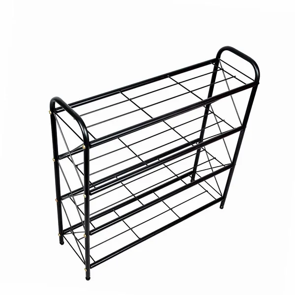 Black_Creative_In_Innovation_Metal_Shoe_Rack/Storage/Organizer/Stand_For_Home,_Stand,_Metal,_Rustproof_(2_Tier)____64L_x_21W_x_64H_Centimeters
