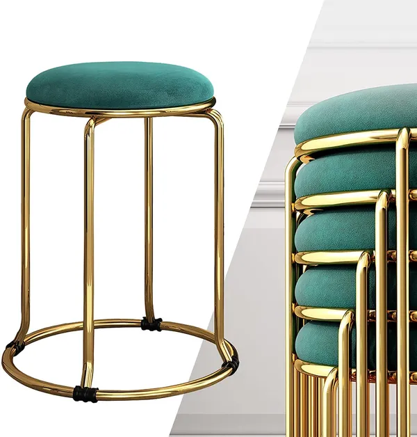 Gold_Round_Velvet_Stool_|_Versatile_Seating_For_Dining,_Kitchen,_Home,_And_Salon_|_30L_x_30W_x_45H_Cm