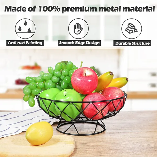 Black_Metal_Fruit_Bowl_For_Kitchen_Counter,_Modern_Wire_Fruit_Basket_Storage_Stand,_Countertop_Vegetable_Bread_Snack_Hold_For_Dining_Table___28W_x_12H_Centimeters