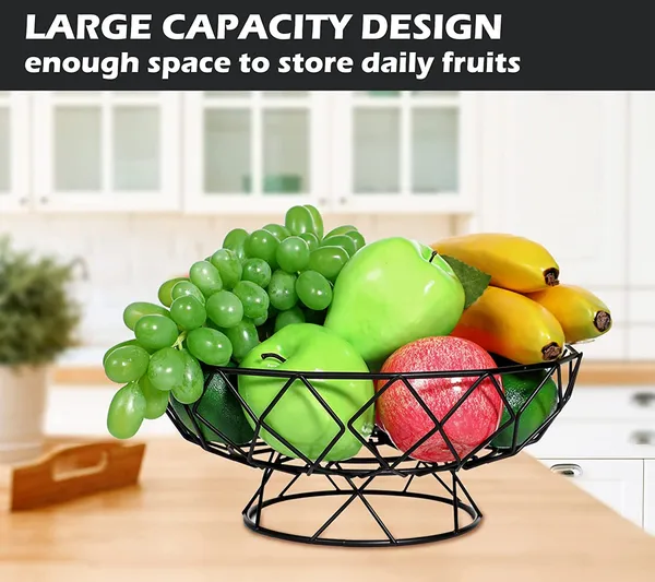 Black_Metal_Fruit_Bowl_For_Kitchen_Counter,_Modern_Wire_Fruit_Basket_Storage_Stand,_Countertop_Vegetable_Bread_Snack_Hold_For_Dining_Table___28W_x_12H_Centimeters