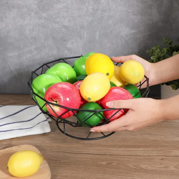 Black_Metal_Fruit_Bowl_For_Kitchen_Counter,_Modern_Wire_Fruit_Basket_Storage_Stand,_Countertop_Vegetable_Bread_Snack_Hold_For_Dining_Table___28W_x_12H_Centimeters