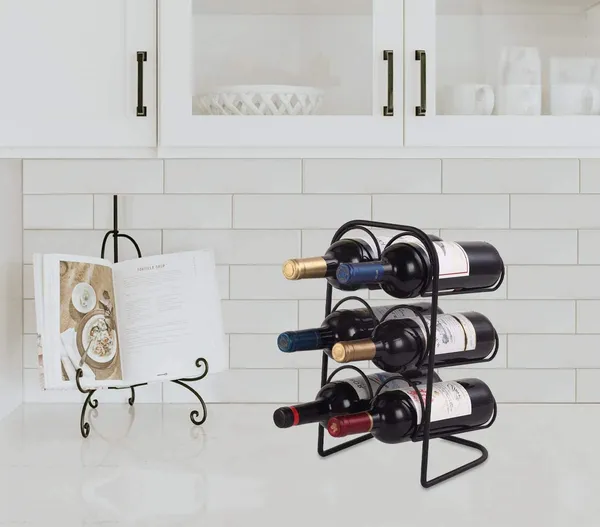 Black_Countertop_Wine_Rack_Chrome,_5_Or_6_-Bottle_Tabletop_For_Display_Wine_Wine_Rack_Wine_Racks_For_Kitchen_Countertop_Table_Top_Basics_Wine_Holder_(6_Bottle)____17L_x_20W_x_27H_Centimeters