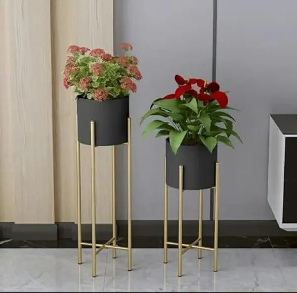 Black_Set_Of_2_Metal_Plant_Stand_Decorative_Flower_Indoor,_Outdoor_Balcony,_Home_Decor_Decoration_Easy_Wrought_70_x_23_x_23_Centimeters