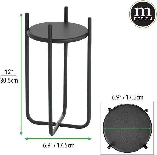 Matte_Black_Metal_Steel_Modern_12_Inch_Medium_Plant_Stand,_Planter_Holder,_With_Decorative_Crisscross_Design_For_Table,_Floor;_Holds_Indoor/Outdoor_Plants,_Flower_Pot_Stand_17_x_17_x_30_Centimeters