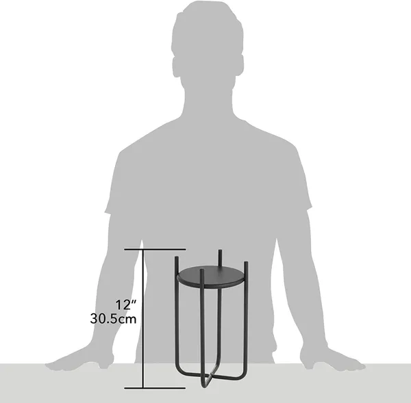 Matte_Black_Metal_Steel_Modern_12_Inch_Medium_Plant_Stand,_Planter_Holder,_With_Decorative_Crisscross_Design_For_Table,_Floor;_Holds_Indoor/Outdoor_Plants,_Flower_Pot_Stand_17_x_17_x_30_Centimeters