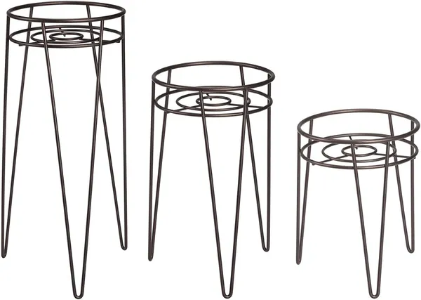 Bronze_Set_Of_3_Metal_Indoor/Outdoor_Plant_Stands_-_Modern_Plant_Stand_With_Hairpin_Legs_For_Flowers,_Plants,_Greenery,_Succulents,_Pot_Containers,_Concerto_Collection__7_x_7_x_42_Centimeters