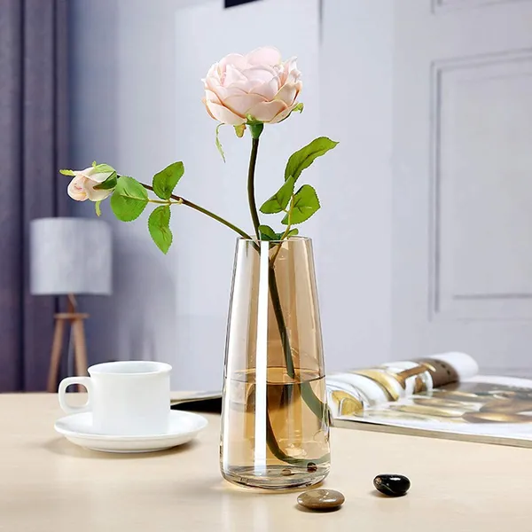 Yellow_Glass_Vase_For_Centerpieces,_22_Cm_Modern_Flower_Plant_Bud_Vase_Decoration_For_Office_Home_Kitchen,_Gift_For_Wedding_Christmas_Housewarming____10L_x_10W_x_22H_Centimeters