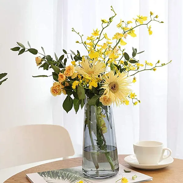 Yellow_Glass_Vase_For_Centerpieces,_22_Cm_Modern_Flower_Plant_Bud_Vase_Decoration_For_Office_Home_Kitchen,_Gift_For_Wedding_Christmas_Housewarming____10L_x_10W_x_22H_Centimeters