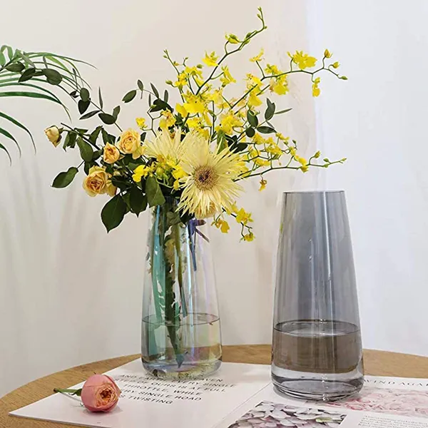 Yellow_Glass_Vase_For_Centerpieces,_22_Cm_Modern_Flower_Plant_Bud_Vase_Decoration_For_Office_Home_Kitchen,_Gift_For_Wedding_Christmas_Housewarming____10L_x_10W_x_22H_Centimeters