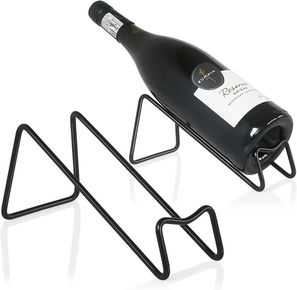 Black_Metal_Wine_Rack_Freestanding_Tabletop_Wine_Rack_Holder_Countertop_Wine_Bottle_Holder_Geometric_Design_For_Table_Top_Wine_Bottle_Storage_Rack,_Perfect_(Pack_of_2)_19L_x_7W_x_8H_Centimeters